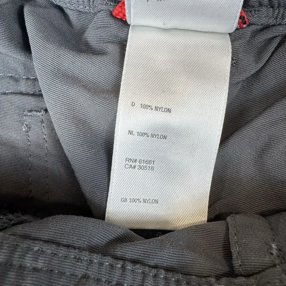 The North Face Mens XL Long Grey Convertible Zip Off Hiking Cargo Pants Nylon